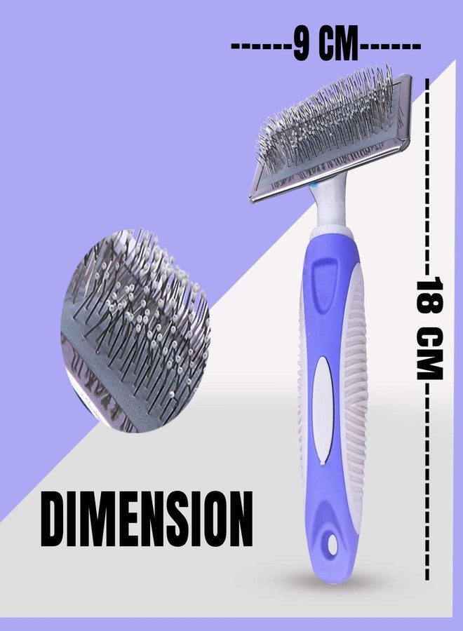 فولي فرشاة تنظيف شعر الحيوانات الأليفة ذاتية التنظيف بالكامل للكلاب والقطط والجراء | أداة إزالة شعر الحيوانات الأليفة | فرش تنظيف الشعر لجميع الحيوانات الأليفة (عبوة من قطعة واحدة) - Image 2